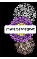 To Do List Notebook: To Do, TIME MANAGEMENT, ORGANIZATION, beautiful indian mandala, GIFT IDEAS