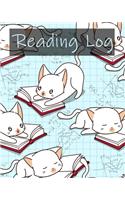 Reading Log: Cat Reading Book Perfect Gifts for Young Book Lovers / Reading Log Review Rating Organizer Journal A reading journal with spacious record pages Chil