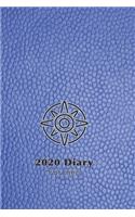 2020 Diary for men: Daily day per page planner for men to record, plan and organise life, work, business meetings and hobbies in a practical way - Blue leather effect w