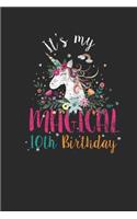 It's My Magical 10th Birthday: Dotted Bullet Notebook (6" x 9" - 120 pages) Birthday Themed Notebook for Daily Journal, Diary, and Gift