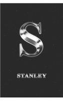 Stanley: Journal Diary - Personalized First Name Personal Writing - Letter S Initial Custom Black Galaxy Universe Stars Silver Effect Cover - Daily Diaries f