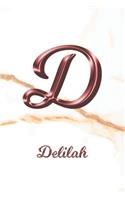 Delilah: Sketchbook - Blank Imaginative Sketch Book Paper - Letter D Rose Gold White Marble Pink Effect Cover - Teach & Practice Drawing for Experienced & As