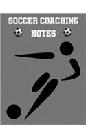 Soccer Coaching Notes: For soccer coaches to use to plan games - Includes a pitch diagram to sketch out strategies and room for coaching notes.