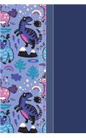 Composition Notebook Dancing Unicorn Yetis & Dinosaurs: Cool Fossil Pattern 6 X 9 Wide Ruled Paper Notebook, Appreciation, Quote Journal or Diary Unique Inspirational Gift for Friend or Teacher, Beginning