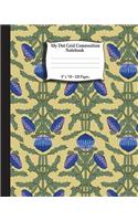 My Dot Grid Composition Notebook. 8" x 10". 120 Pages: Blue Thistle Flowers Pattern Cover. Dotted Notebook, Dotted Journal, Dot Journal Notebook. Dotted Paper, Dot Grid Journal, Dot Grid Paper, Dot Grid 