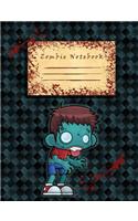Zombie Notebook: Blank Children's Composition Notebook 100 sheets / 200 pages, 9-3/4" x 7-1/2"