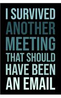 I Survived Another Meeting That Should Have Been an Email: Notebook: Versatile Blank Journal