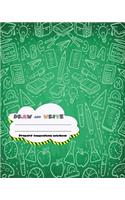 DRAW and WRITE primary composition notebook, 8 x 10 inch 200 page, Green chalkboard Math for children