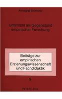 Unterricht als Gegenstand empirischer Forschung