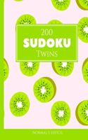 200 Sudoku Twins normal e difícil Vol. 2: com soluções e quebra-cabeças bônus