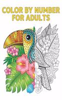 Color by Number for Adults: Coloring Book 60 Color By Number Designs of Animals, Birds, Flowers, Houses and Patterns Easy to Hard Designs Fun and Stress Relieving Coloring Book