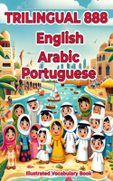 Trilingual 888 English Arabic Portuguese Illustrated Vocabulary Book