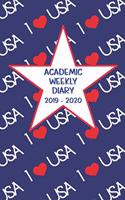 Academic Weekly Diary 2019 - 2020: Weekly Academic diary/Planner for the Student or Teacher/Lecturer/Tutor with added extras in Diary - Cover USA 13