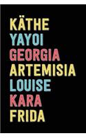 Famous Women Artists, Sketch and Reflection Journal, Kathe Yayoi Georgia Artemisia Louise Kara Frida