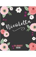 Nicoletta: Diario Agenda Settimanale Datato con Calendario, Date da Ricordare, Obiettivi, Priorita' e spazio Appunti per i tuoi Pensieri! Weekly Planner 12 Mes