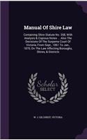 Manual Of Shire Law
