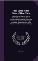 Poor Laws of the State of New York: Containing the First Six Titles of Chapter XX of the First Part of the Revised Statutes, Together With All the General and Special Laws Relating to 