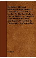 Statistical Abstract Relating to British India, from 1865-6 to 1874-5, (as Far as the Particulars Can Be Stated, ) - Compiled from Official Records an