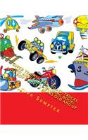 Super Trains, Cars, Boats, Trucks, and Airplanes Coloring Book