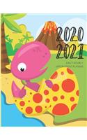 Daily Planner 2020-2021 Dinosaur 15 Months Gratitude Hourly Appointment Calendar