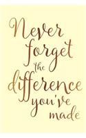 Never Forget The Difference You've Made