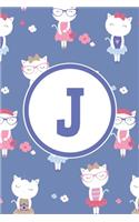 J: Monogrammed 2020 Weekly Planner For Women And Teen Girls Cat Lovers - Cute Cats, January 2020 - December 2020 (6"x9")