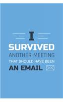 I Survived Another Meeting That Should Have Been An Email: Blank Notebook/Journal For Personal Use And Also For Gift