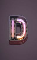 D: Modern funky, cool neon glowing light effect, monogram college ruled composition notebook for all - men, women, girls and boys. Perfect for office, 