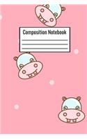 Composition Notebook: Cute Colorful Hippo For Kids Teens Adults Parents Couples To Write Down Day To Day Journal Notes