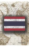 Notes: Beautiful Flag of Thailand Lined Journal Or Notebook, Great Gift For People Who Love To Travel, Perfect For Work Or School Notes