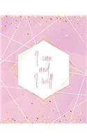 I Can and I Will Notebook: Lined Journal - 150 Pages - 8x10 inch(12 Abstract Wave Inspo Journals)