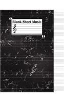 Blank Sheet Music: Music Manuscript Notebook (Large Print 8.5"x11") With 12 Stave per Pages 108 Pages - Blank Music Staff Paper Notebook: Blank Sheet Music(2 Blank Sheet Music)