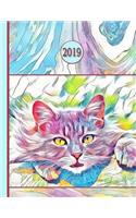 2019 Planner; Cat Rainbow