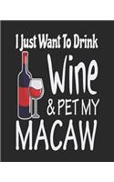 I Just Want Drink Wine & Pet My Macaw: Funny Planner for Macaw Mom