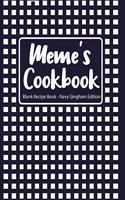 Meme's Cookbook Blank Recipe Book Navy Gingham Edition