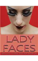 Lady Faces Grayscale Coloring Book For Grown Ups Vol.13