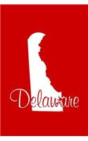 Delaware - Red Lined Notebook with Margins: 101 Pages, Medium Ruled, 6 x 9 Journal, Soft Cover