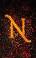 Monogram "N" Sketchbook: Blank Art Pad Notebook Journal(14 Monogram Fire 150 Sketch)