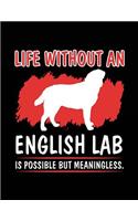 Life Without An English Lab Is Possible But Meaningless.: Dog Lined Journal Notebook To Write Notes In