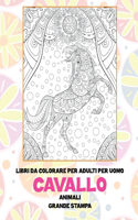 Libri da colorare per adulti per uomo - Grande stampa - Animali - Cavallo
