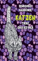 Zendoodle Malbücher - Großes Bild - Tiere - Katzen