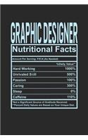 Graphic Designer Nutritional Facts: 6x9 college ruled notebook, 120 Pages, Composition Book and Journal, funny gift for your favorite Graphic Designer