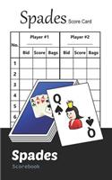 Spades Scorebook: Extra Small Size 5" x 8"