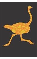 Notebook: Ostrich Halloween Party Pumpkin Pattern Gift Dot Grid Dotted 6x9 120 Pages