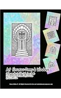 Art Nouveau Doors & Windows Color on the Inside Coloring Book With Pretty Outer Sections Resembling Stained Glass by Artist Grace Divine