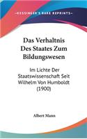 Verhaltnis Des Staates Zum Bildungswesen