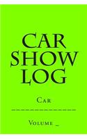 Car Show Log: Single Car Bright Green Cover