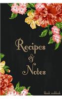 Blank Cookbook Recipes & Notes