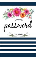 Internet Password Logbook: Log Book and An Organizer for All Your Passwords, Alphabetical Pocket, Protect Usernames and Notebook(1 Internet Password Logbook)