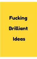 Fucking Brilliant Ideas: Funny Office NoteBook For Coworkers/Women/Men/Boss/Colleagues/Students/Friends.: Lined Notebook / Journal Gift, 120 Pages, 6x9.